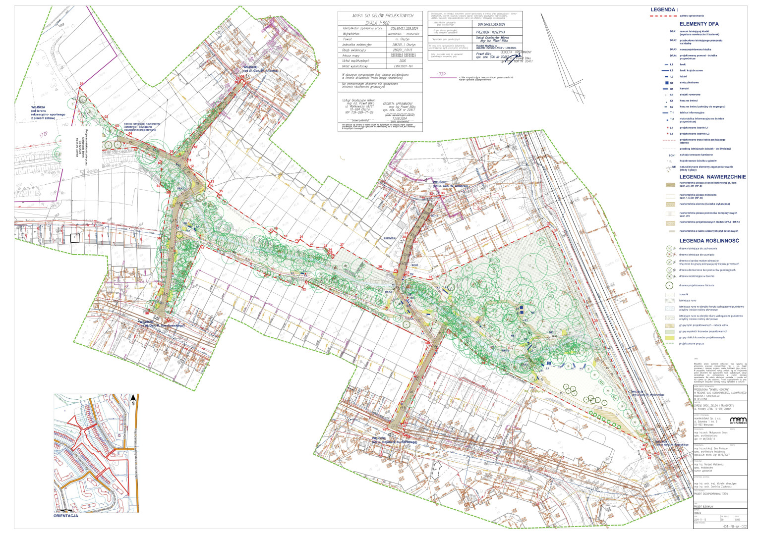 Projekt zagospodarowania terenu - plansza budowlana